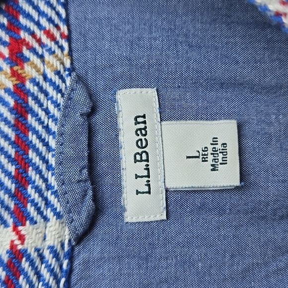 L.L. Bean Blue Plaid Button Front Knit Cotton Pocket Shirt Shacket NWOT - Picture 13 of 15